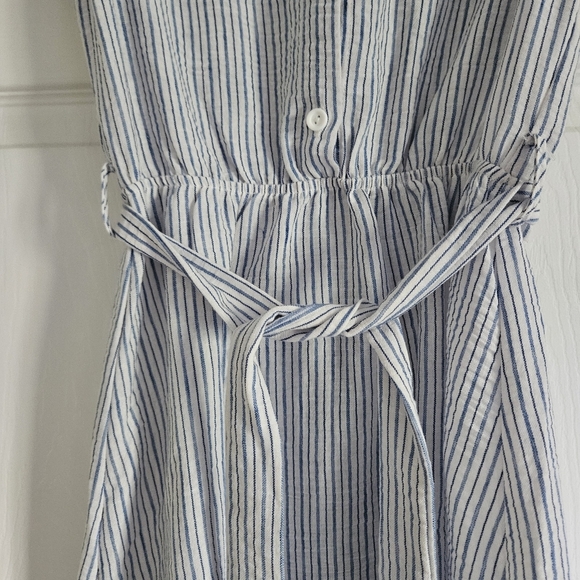 Monteau Blue and White Striped Mini Dress - Picture 3 of 5